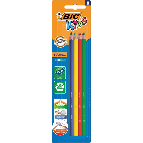 Олівці кольорові BIC Kids Evolution Ecolutions, 8 кольорів (9464831) - Pampik