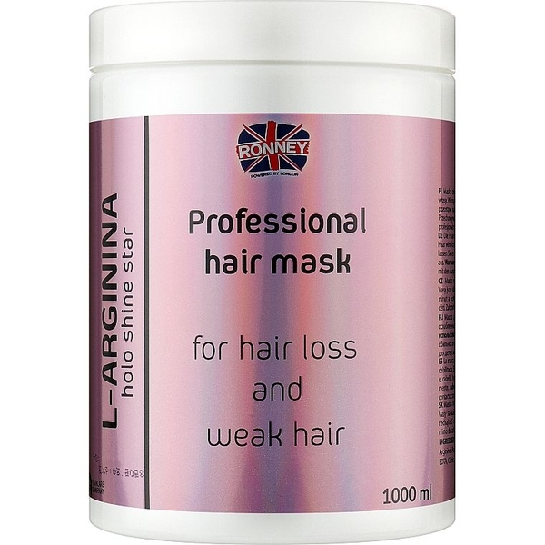 Маска против выпадения волос Ronney Professional Holo Shine Star L-Arginina 1 л - Pampik