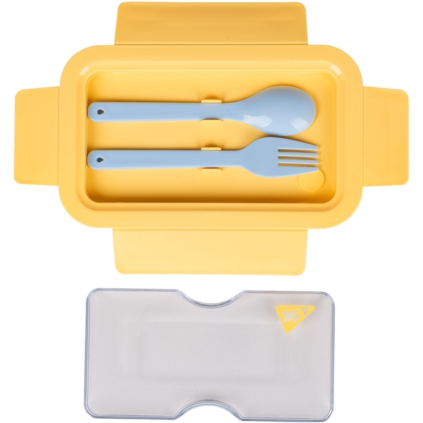 Ланч-бокс Yes Fusion с принадлежностями, желто-голубой, 850 мл (708168) - Pampik - 3