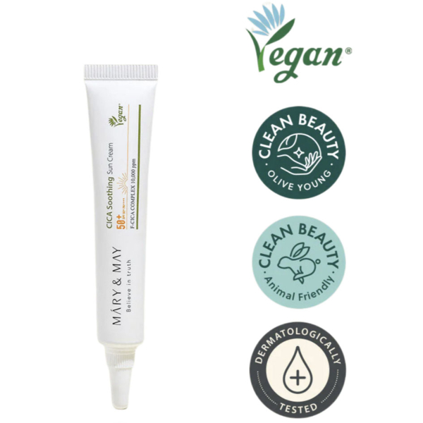 Заспокійливий сонцезахисний крем з центеллою Mary&May Cica Soothing Sun Cream SPF 50+ Pa++++ 12 г (BT20482) - Pampik - 2