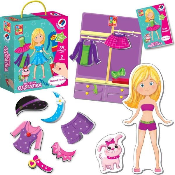 Игра настольная Vladi Toys магнитная одевалка Меган и Полли (VT3702-11) - Pampik - 3