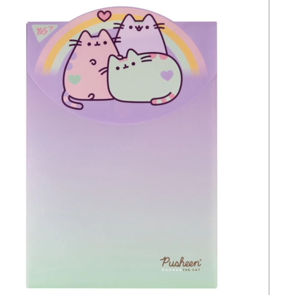 Папка-конверт YES Pusheen вертикальная, А4, на липучке (492191) - Pampik