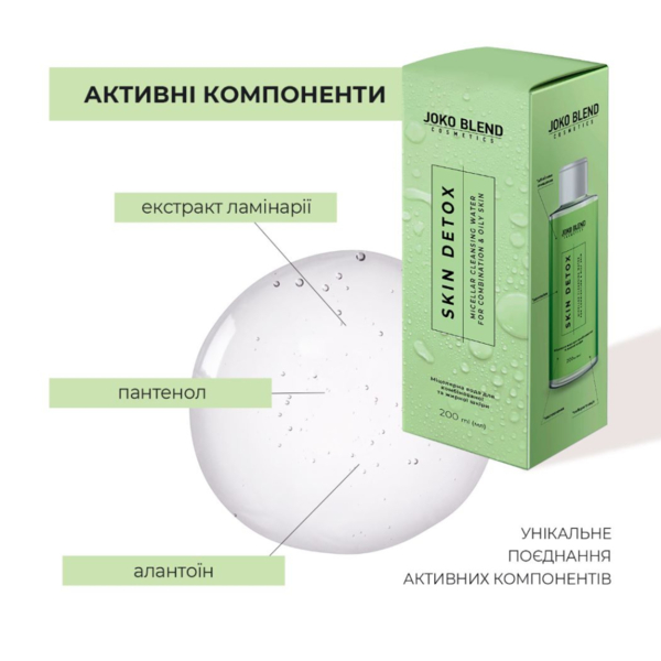 Міцелярна вода Joko Blend Skin Detox для комбінованої та жирної шкіри 200 мл - Pampik - 5