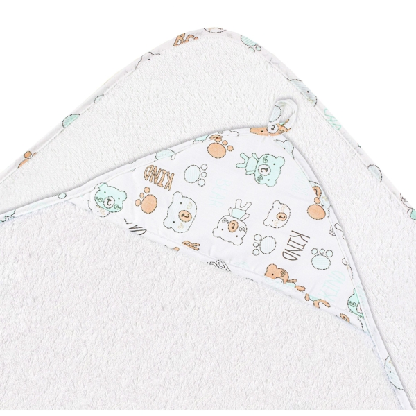 Уголок махровый Home line Тедди, белый с кофейным и ментоловым, 90х90 см (179691) - Pampik - 2