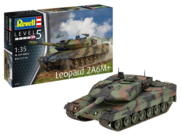 Збірна модель Revell Танк Леопард 2 A6M+, масштаб 1:35, 249 деталей (RVL-03342) - Pampik - 2