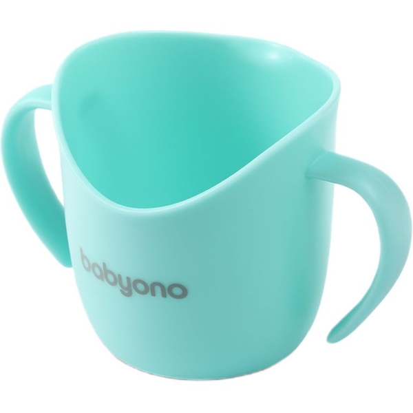 Тренировочная чашка BabyOno с ручками, 120 мл, мятная (1463/06) - Pampik