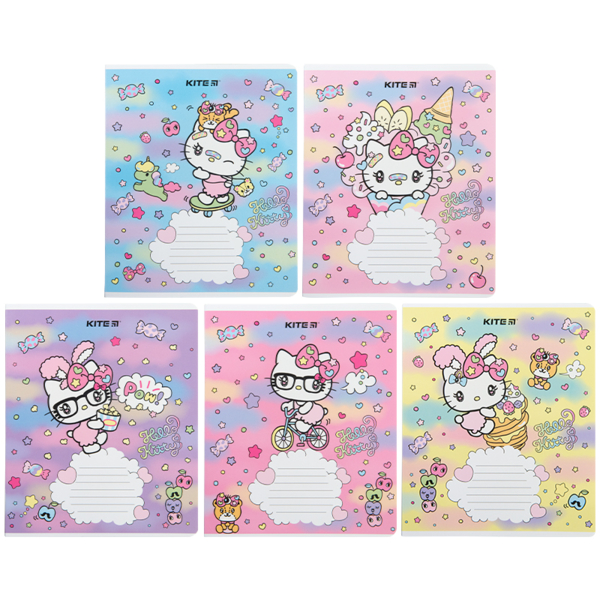 Набір зошитів Kite Hello Kitty А5 в лінію, 18 аркушів, 20 шт. (HK23-237) - Pampik