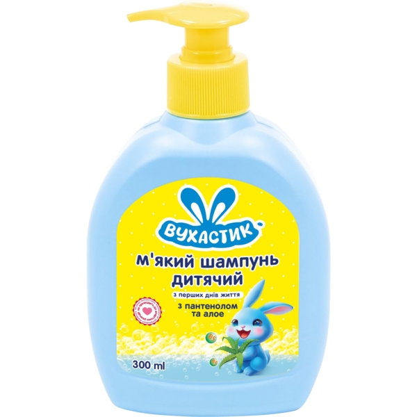 Детский шампунь для волос и тела Вухастик с алоэ и пантенолом с дозатором 300 мл - Pampik