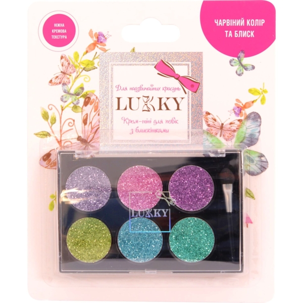Детские крем-тени для век Lukky с блестками (T16128) - Pampik