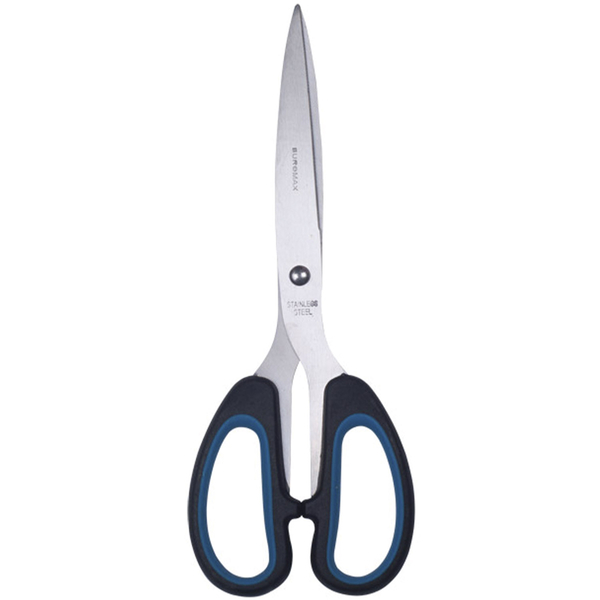 Офисные ножницы Buromax Jobmax черные с синими вставками 163 мм (BM.4533-02) - Pampik