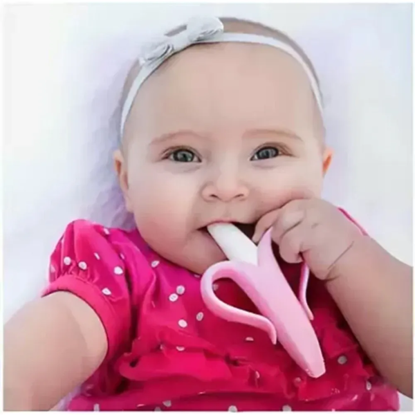 Прорізувач для зубів Lindo Банан, рожевий (DK 04) - Pampik - 5