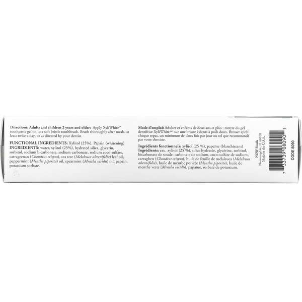 Зубна паста-гель Now Solutions Xyli White Refreshmint без фтору, 181 г - Pampik - 3