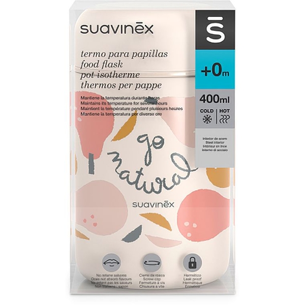 Термос для їжі Suavinex Go natural рожева груша 400 мл, бежевий (401503) - Pampik - 4