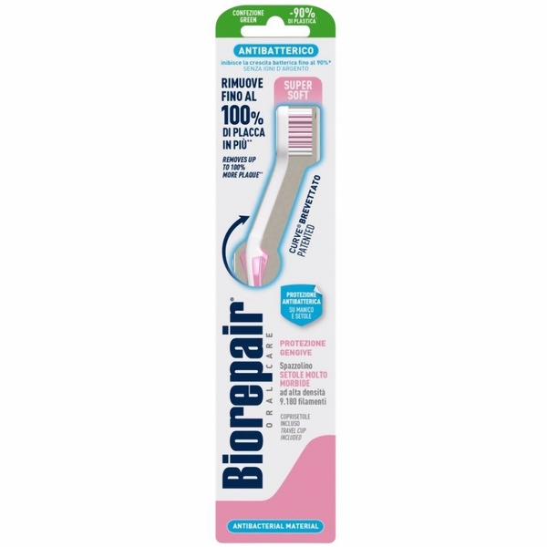 Зубная щетка Biorepair Совершенная чистка Ultrasoft для защиты десен, ультрамягкая, розовая - Pampik