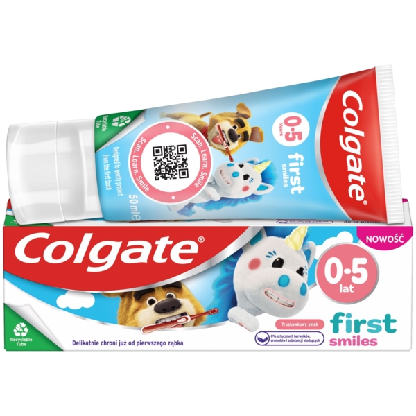 Дитяча зубна паста Colgate First Smiles, для дітей 0-5 років, 50 мл - Pampik - 6