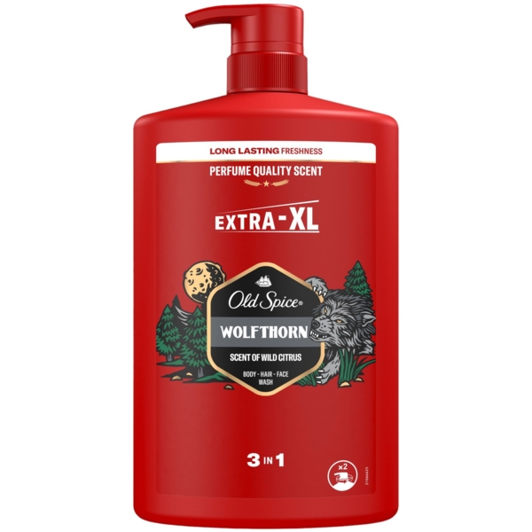 Гель для душу + шампунь Old Spice 3 в 1 Wolfthorn 1000 мл - Pampik