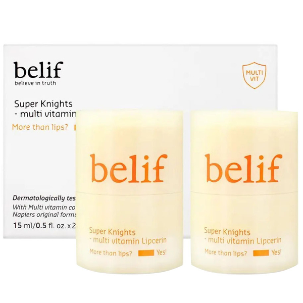 Питательная маска-бальзам для губ Belif Super Knights Multi Vitamin Lipcerin SET 15 мл x 2 шт. (BT20490) - Pampik