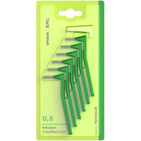Міжзубні йоржики кутові Spokar ХМL 0.8 мм, 6 шт. - Pampik