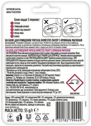 Туалетний блок Domestos Power 5 Крижана магнолія, 4 шт. - Pampik - 2