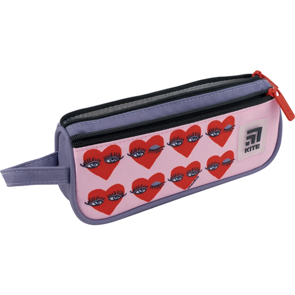 Пенал м'який Kite 20х7х4 см, рожево-сірий (K22-643-1) - Pampik - 2