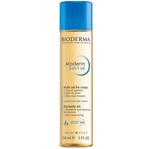 Сухое питательное масло Bioderma Atoderm 2-in-1 Oil Huile Seche Corps для сухой кожи лица и тела 150 мл - Pampik