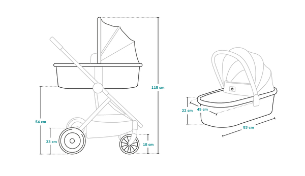 Універсальна коляска Lionelo Amber 2 в 1, Black Onyx - Pampik - 22