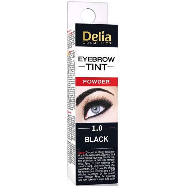Краска для бровей хна в порошке Delia Cosmetics оттенок 1.0 черная 2 г - Pampik