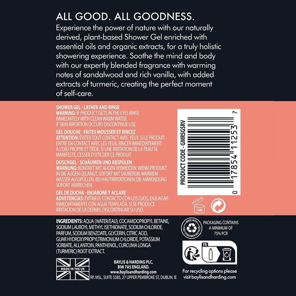 Гель для душу Baylis & Harding Goodness Sandalwood and Rich Vanilla, 500 мл - Pampik - 6
