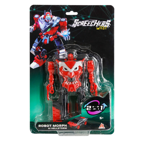 Робот-трансформер Screechers Wild! S5 Хелшторм красный с черным (EU686152) - Pampik - 6