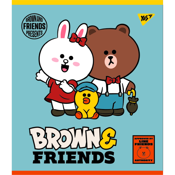 Набір зошитів Yes Line Friends А5, в клітинку, 48 аркушів, 5 шт. (766867) - Pampik - 2