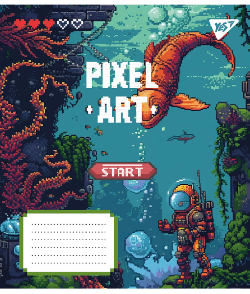 Набір зошитів Yes Pixel art А5, в лінійку, 12 аркушів, 25 шт. (767228) - Pampik - 3
