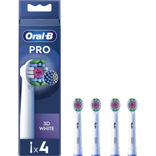 Насадки для зубної щітки Oral-B Pro 3D White, 4 шт. - Pampik