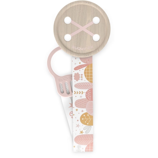 Клипса для пустышки Suavinex Dreams с атласной лентой, розовый (308227) - Pampik