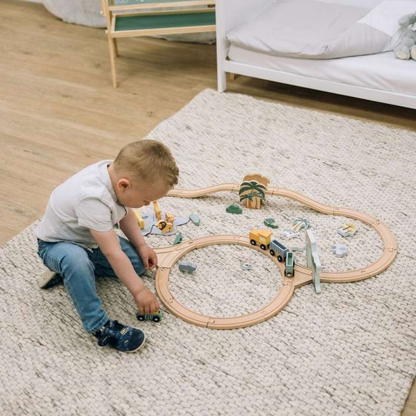 Игровой набор FreeON Деревянная железная дорога с вагонами (80630) - Pampik - 6