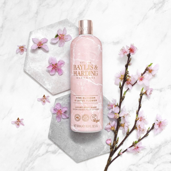 Гель для душа Baylis & Harding Elements Pink Blossom & Lotus Flower 500 мл - Pampik - 4