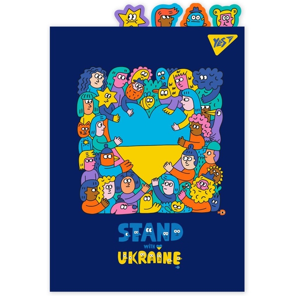 Папка-уголок YES Stand with Ukraine А4 с фигурными разделителями (492182) - Pampik