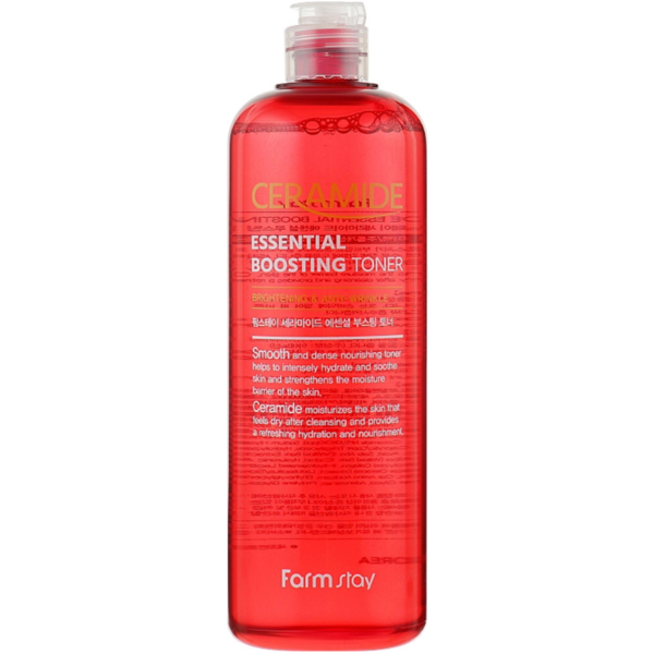 Тонер для обличчя FarmStay Ceramide Essential Boosting Toner антивіковий з керамідами 500 мл - Pampik