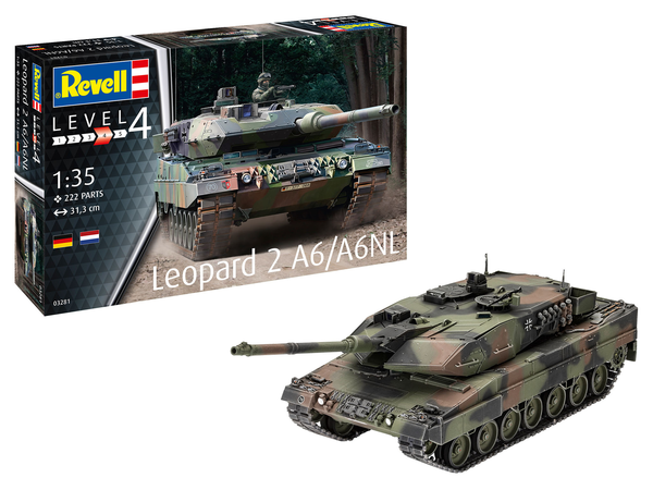 Сборная модель Revell Танк Леопард 2 A6/A6NL, масштаб 1:35, 222 деталей (RVL-03281) - Pampik - 2