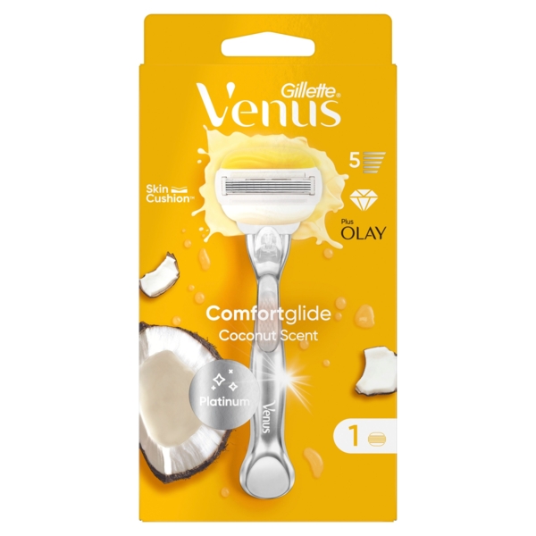 Станок для гоління Venus & Olay Comfort Glide Coconut, з 1 змінною касетою - Pampik