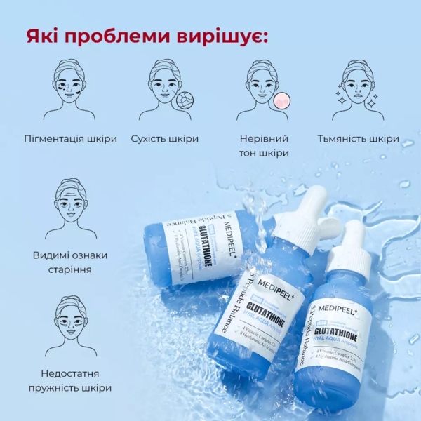 Сыворотка для лица Medi-Peel Glutathione Hyal Aqua Ampoule увлажняющая витаминная для сияния кожи 30 мл - Pampik - 3