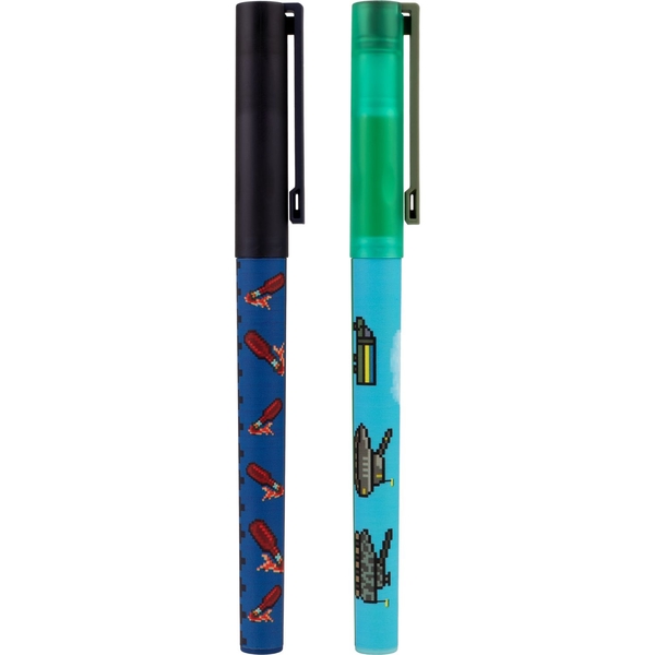 Ручка кулькова Yes 8bit UA Fire сині чорнила упаковка 24 шт. (412116) - Pampik