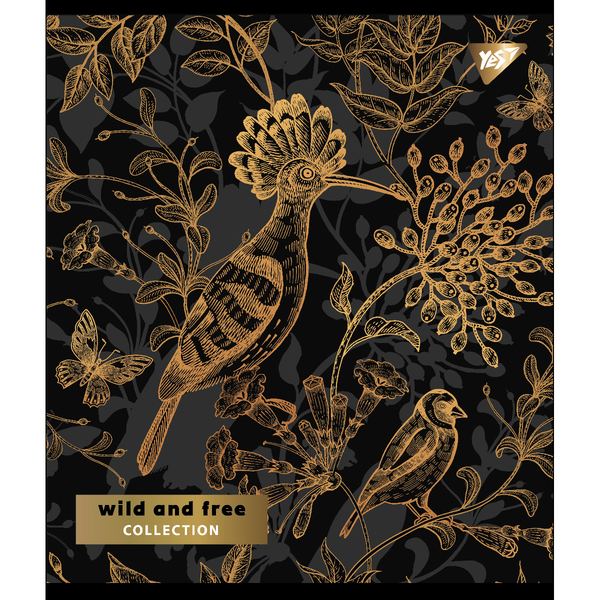 Набір зошитів Yes Wild and free Pantone Gold А5, в клітинку, 96 аркушів, 5 шт. (766902) - Pampik - 4