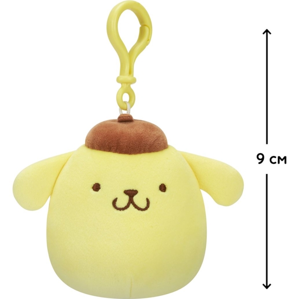 М'яка іграшка-брелок Squishmallows Hello Kitty Помпомпурин на кліпсі, 9 см (SQSN00273) - Pampik - 2