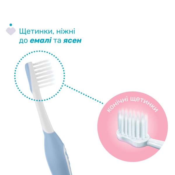 Зубна щітка Chicco для перших зубів, 6-36 міс., блакитна - Pampik - 2
