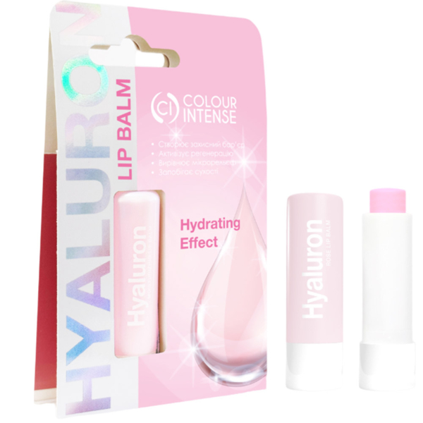 Бальзам для губ Colour Intense Lip Balm Hyaluronic Acid Роза оттенок 01, 5 г - Pampik