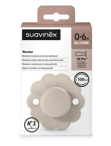 Пустушка фізіологічна Suavinex Wonder, силіконова, 0-6 місяців, бежевий (308373) - Pampik - 3