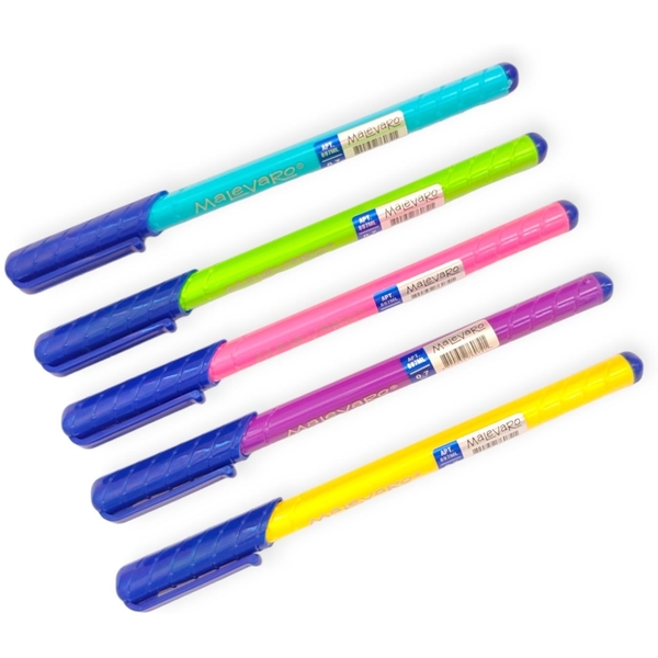 Набор трехгранных ручек Malevaro Chain на масляной основе чернил синего цвета 12 шт. (897ML) - Pampik