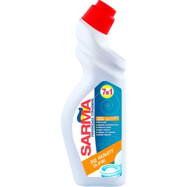 Засіб для чищення унітаза Sarma 7в1 від нальоту та іржі, 750 мл - Pampik
