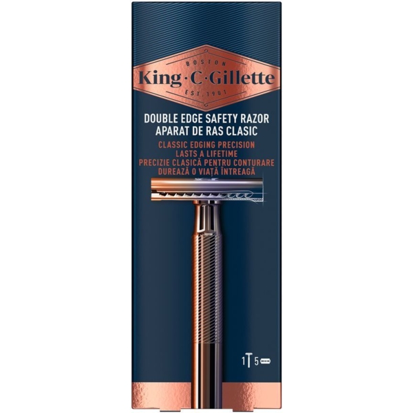 Станок для гоління чоловічий Gillette King C, з 5 змінними лезами - Pampik - 2