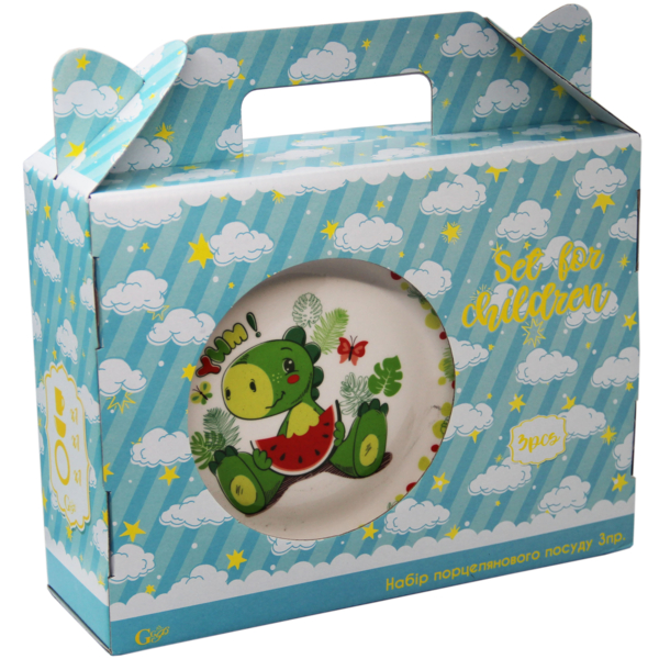 Набір дитячого посуду GGP Dino, порцеляна, 3 предмети (76001132) - Pampik - 8